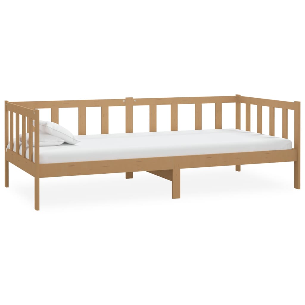 daybed med madras 90x200 cm massivt fyrretræ gyldenbrun