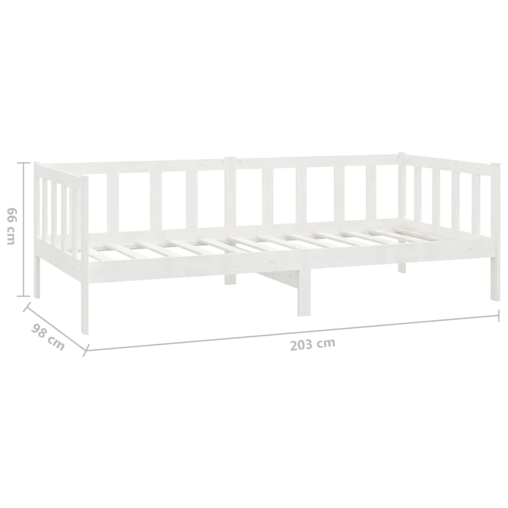 daybed med madras 90x200 cm massivt fyrretræ hvid