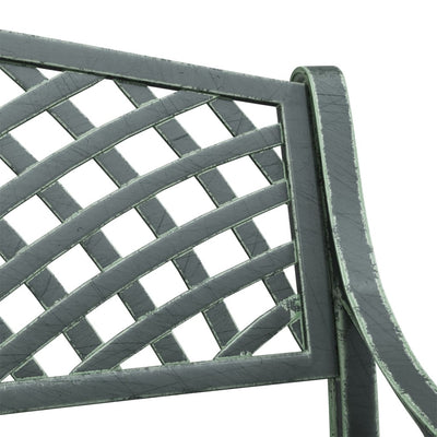 havebænk 102 cm støbt aluminium grøn