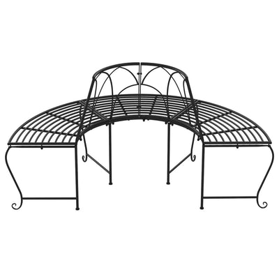bænke til træ 2 stk. Ø159 cm halvrund stål sort