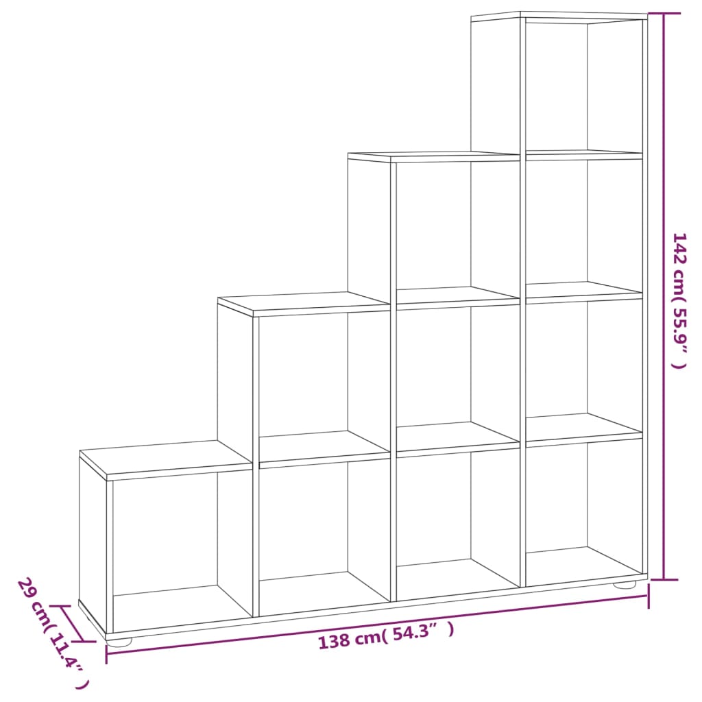 trappereol 142 cm konstrueret træ sort