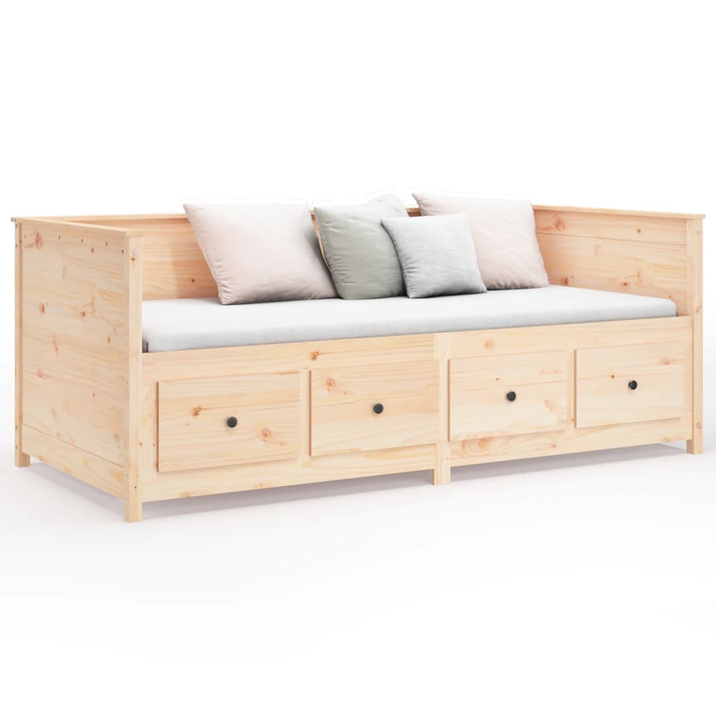 daybed med reol uden madras 75x190 cm massivt fyrretræ