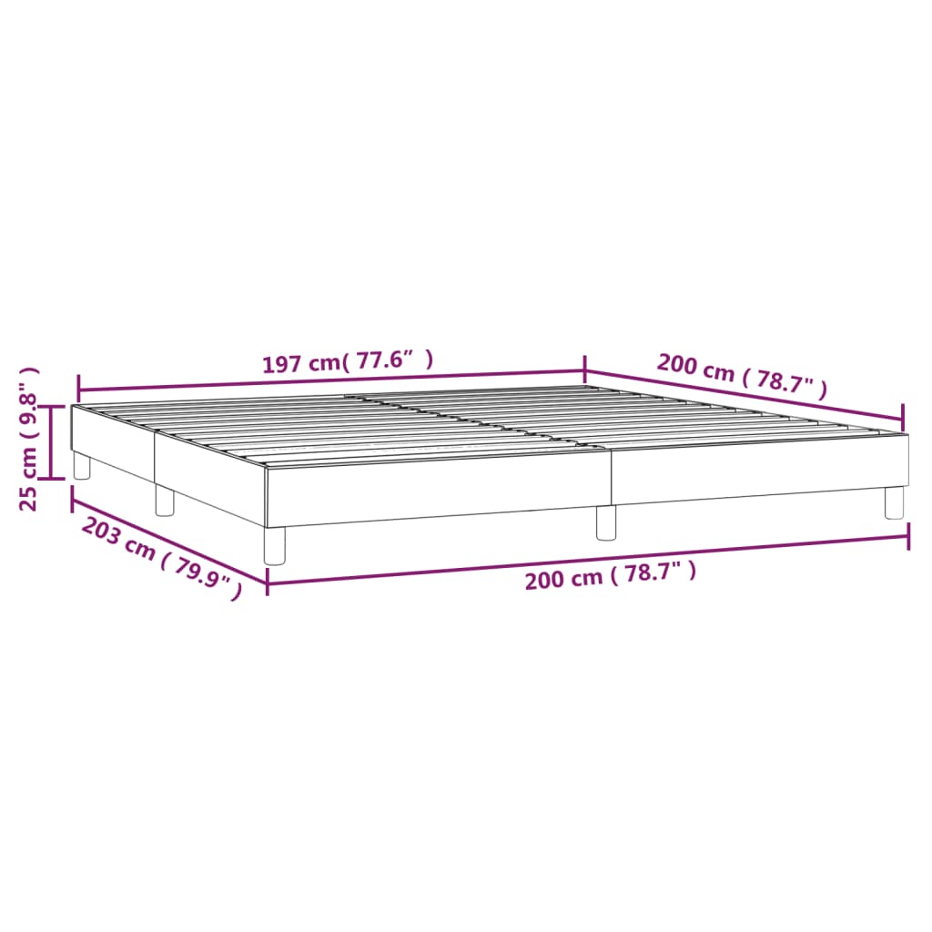 Sengeramme uden madras Mørkegrå 200x200 cm Fløjl