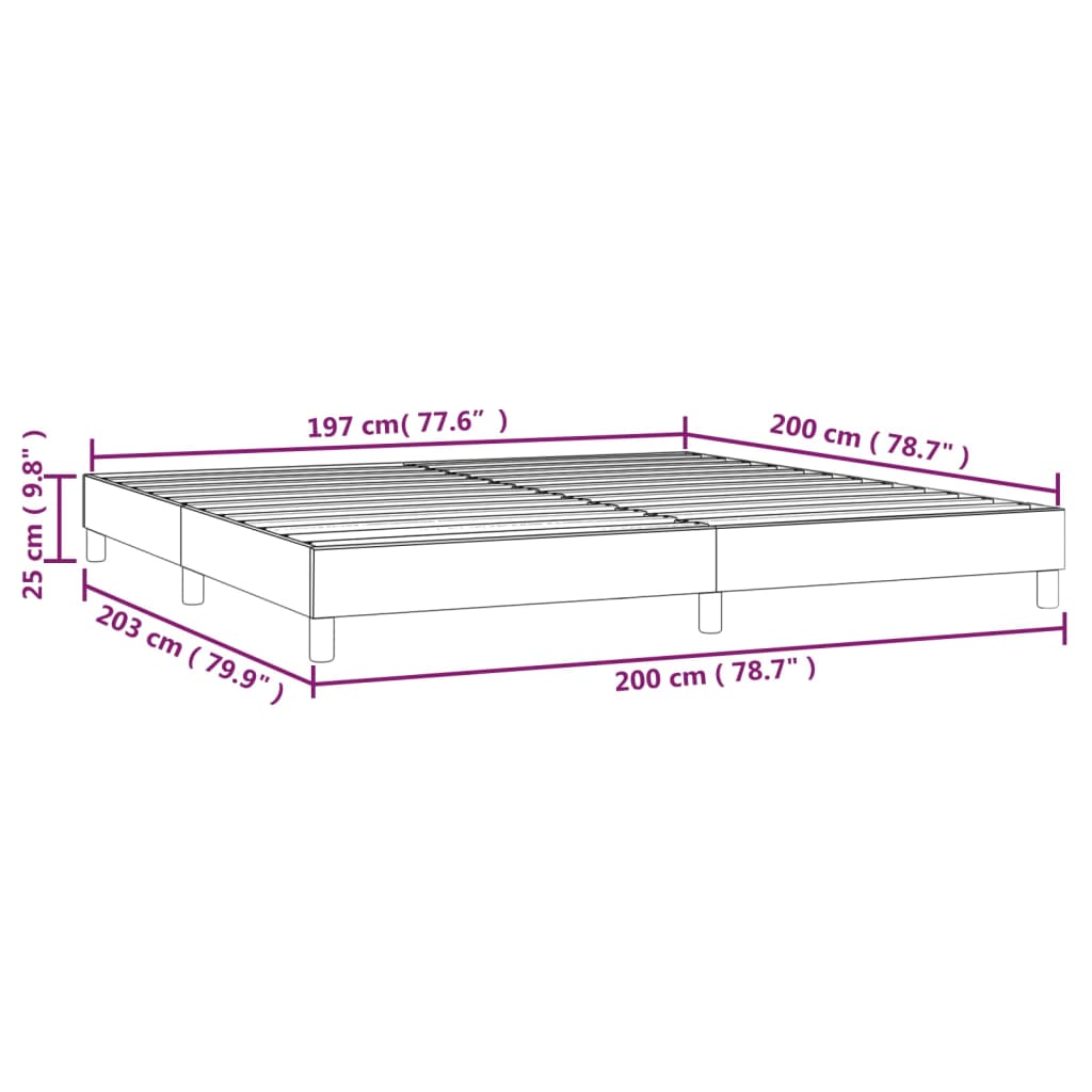 Sengeramme uden madras Sort 200x200 cm Fløjl