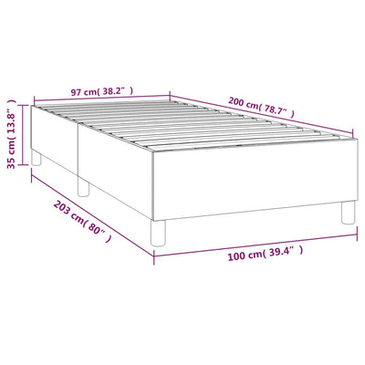 Sengeramme uden madras Mørkegrå 100x200 cm Stof