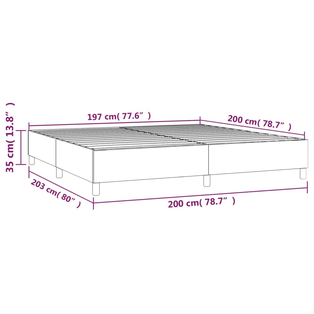 Sengeramme uden madras Lysegrå 200x200 cm Fløjl