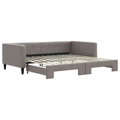 daybed med udtræk 100x200 cm stof gråbrun
