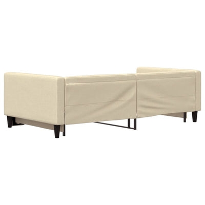 daybed med udtræk 100x200 cm stof cremefarvet