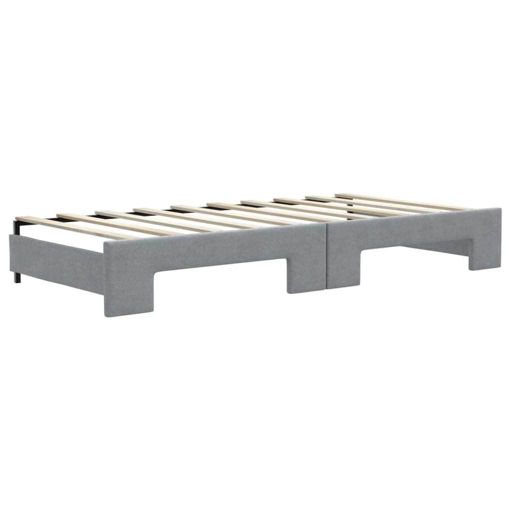 daybed med udtræk 90x190 cm stof lysegrå