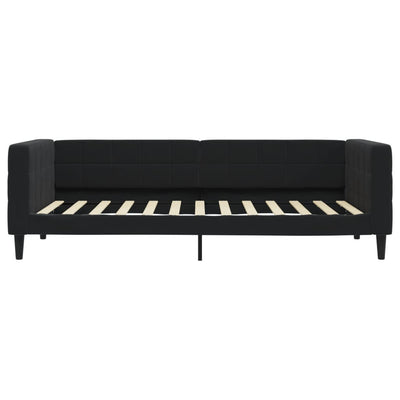 daybed med udtræk 90x200 cm velour sort
