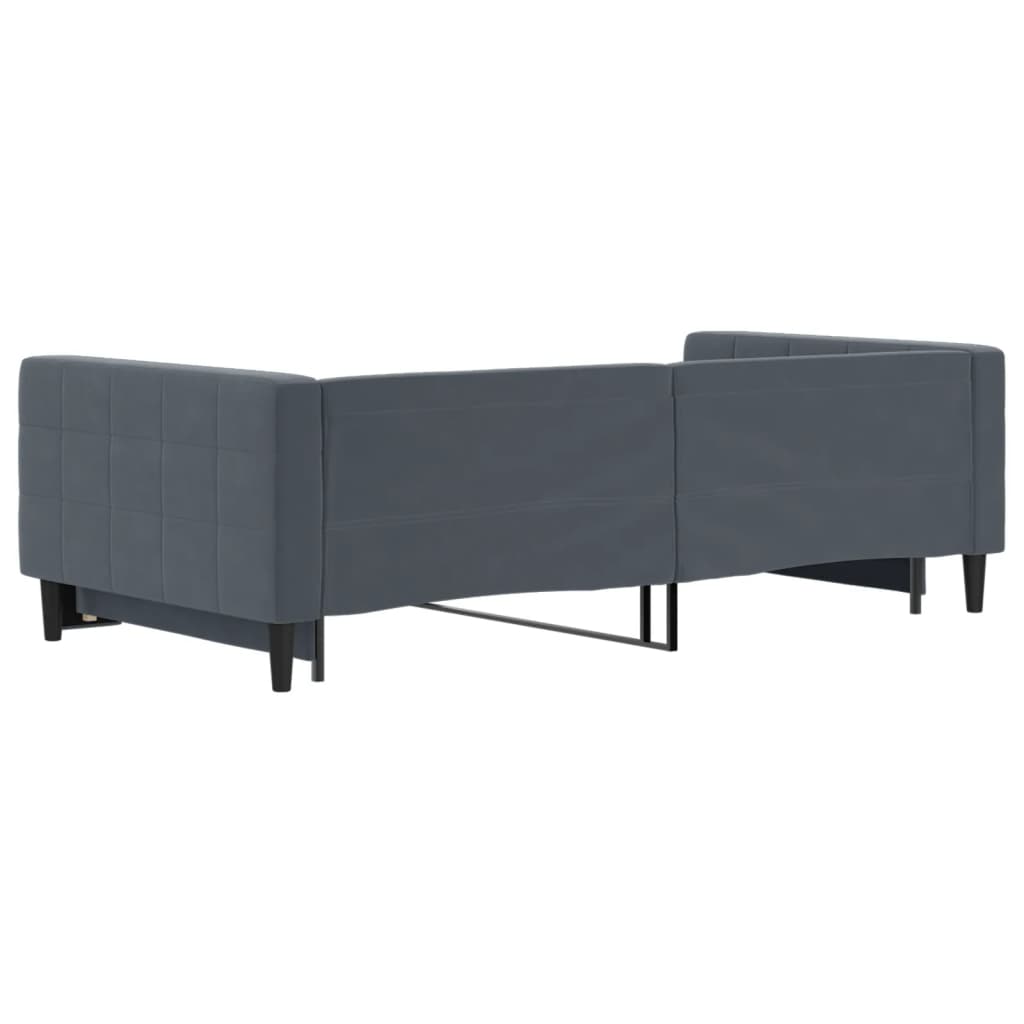 daybed med udtræk 100x200 cm velour mørkegrå