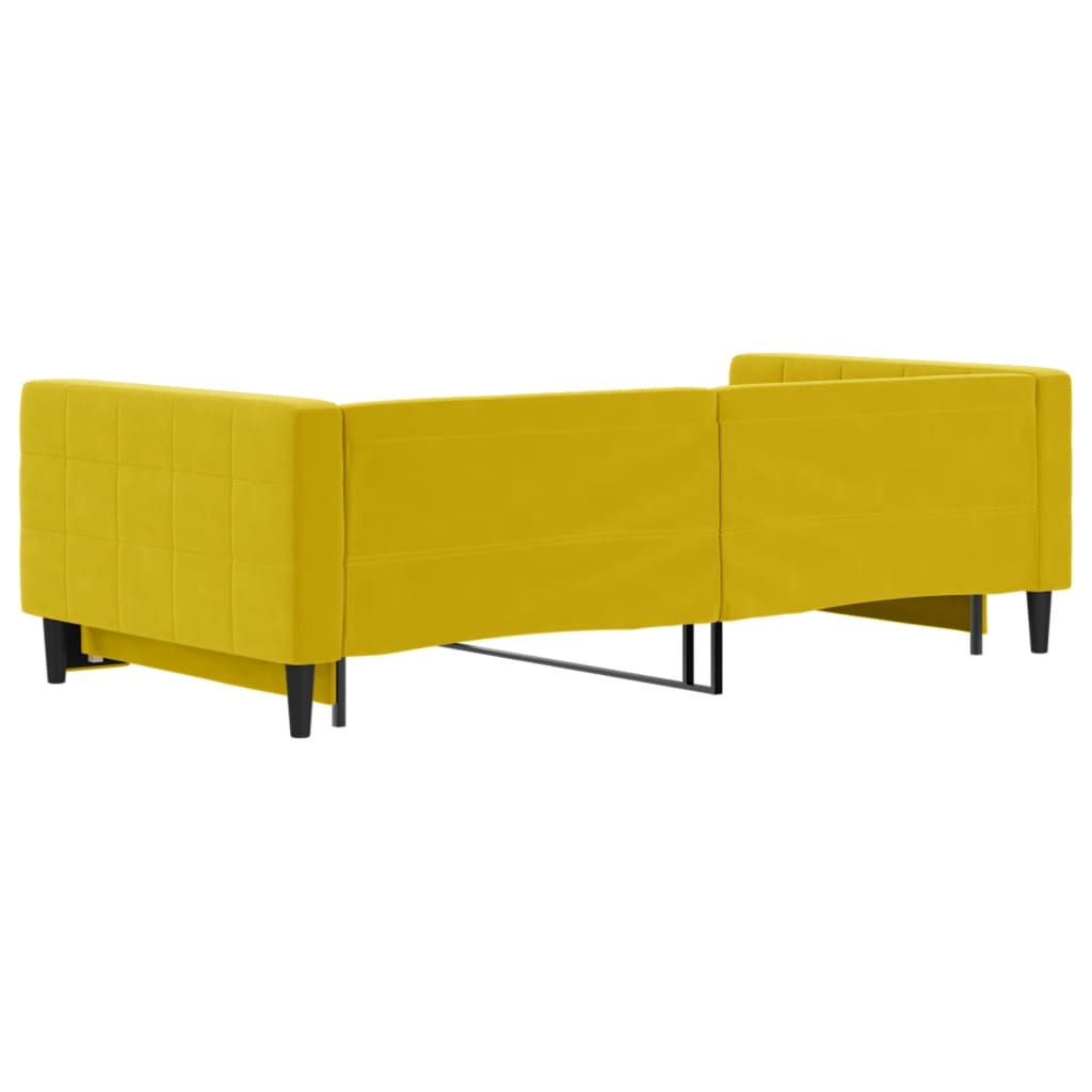daybed med udtræk 100x200 cm velour gul