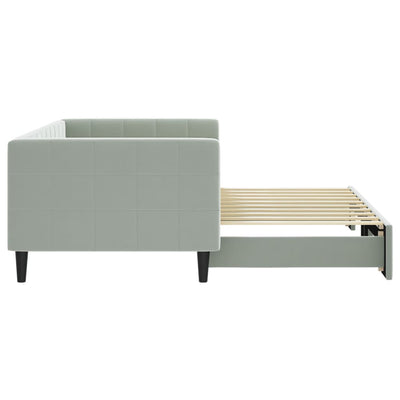 daybed med udtræk 90x190 cm velour lysegrå