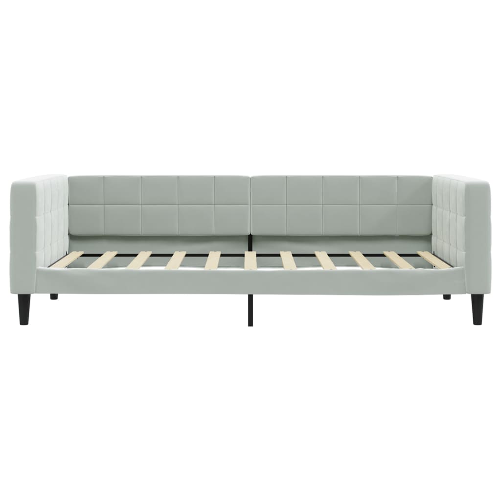 daybed med udtræk 90x190 cm velour lysegrå