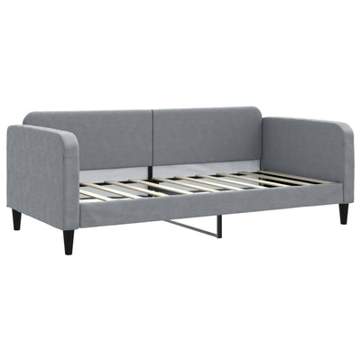 daybed med madras 90x190 cm stof lysegrå