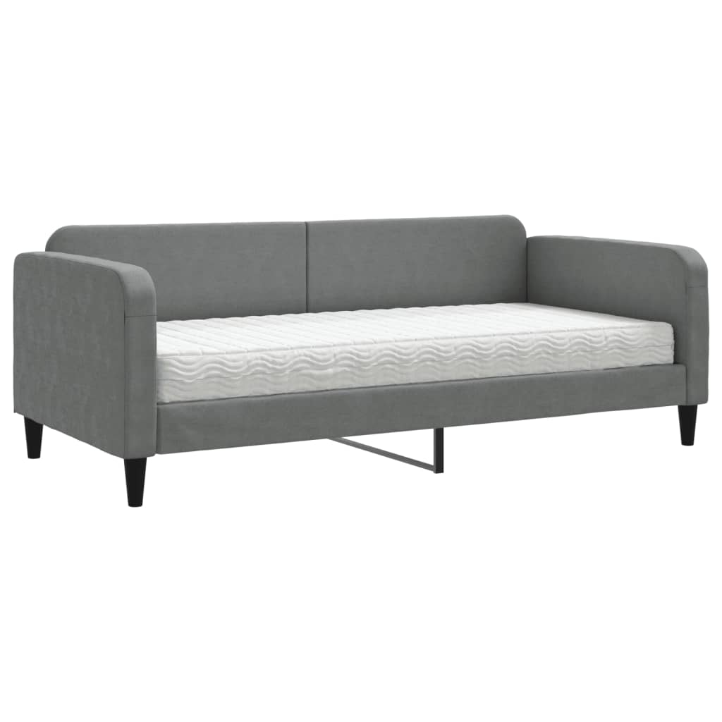 daybed med madras 90x190 cm stof mørkegrå