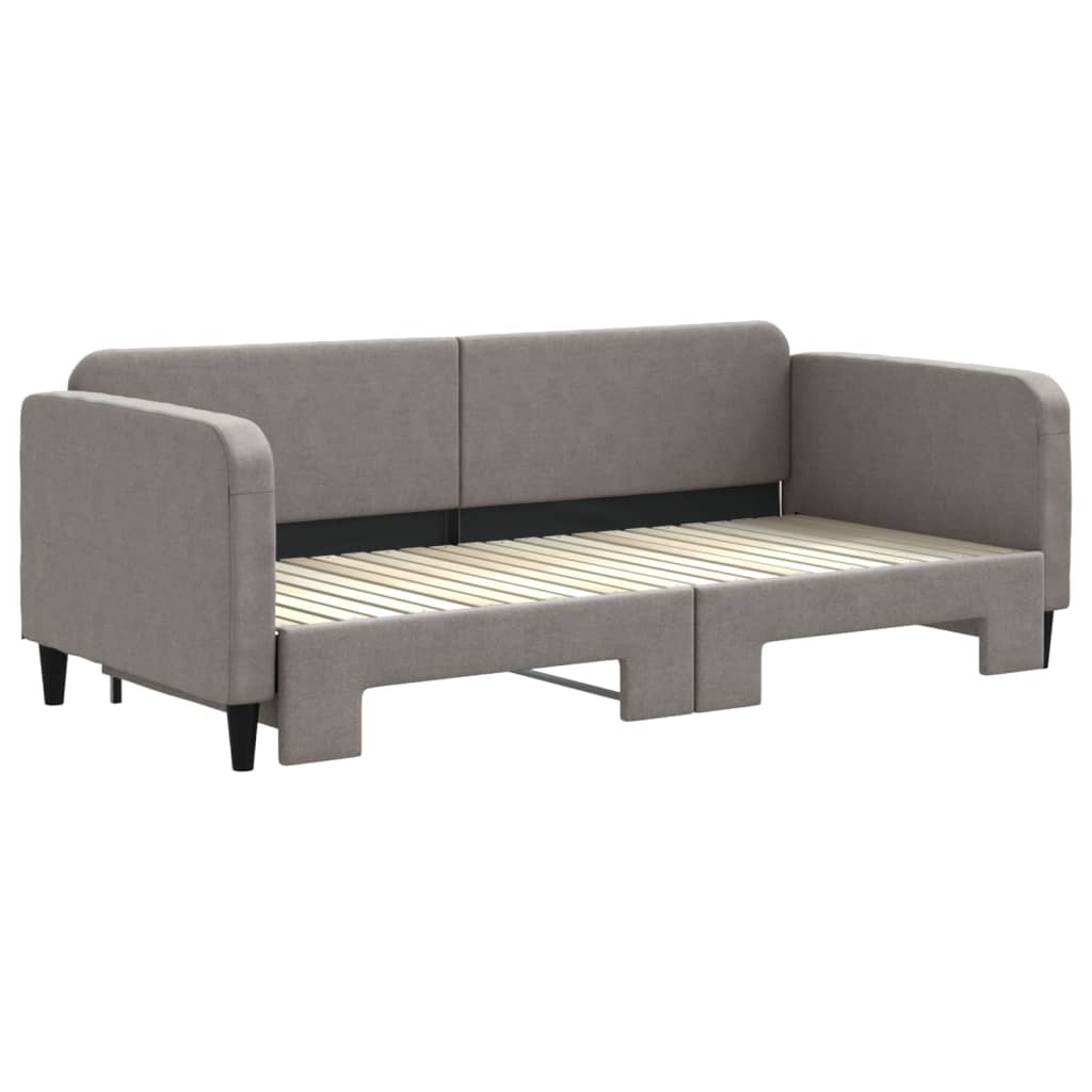 daybed med udtræk 90x200 cm stof gråbrun