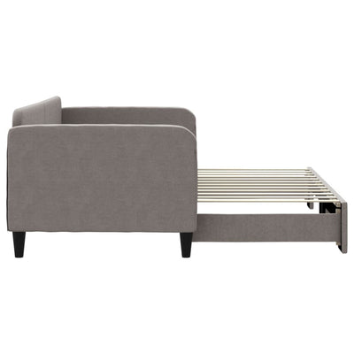 daybed med udtræk 90x200 cm stof gråbrun