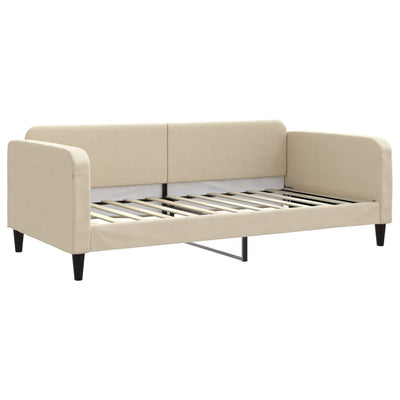 daybed med udtræk 100x200 cm stof cremefarvet