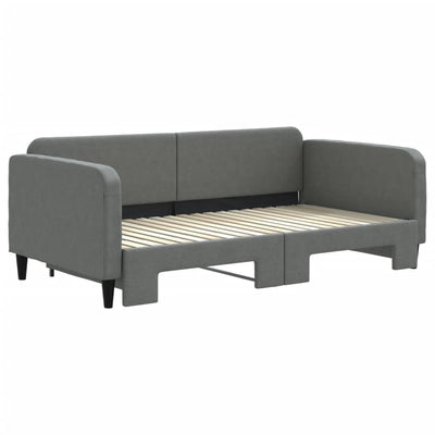 daybed med udtræk 90x190 cm stof mørkegrå