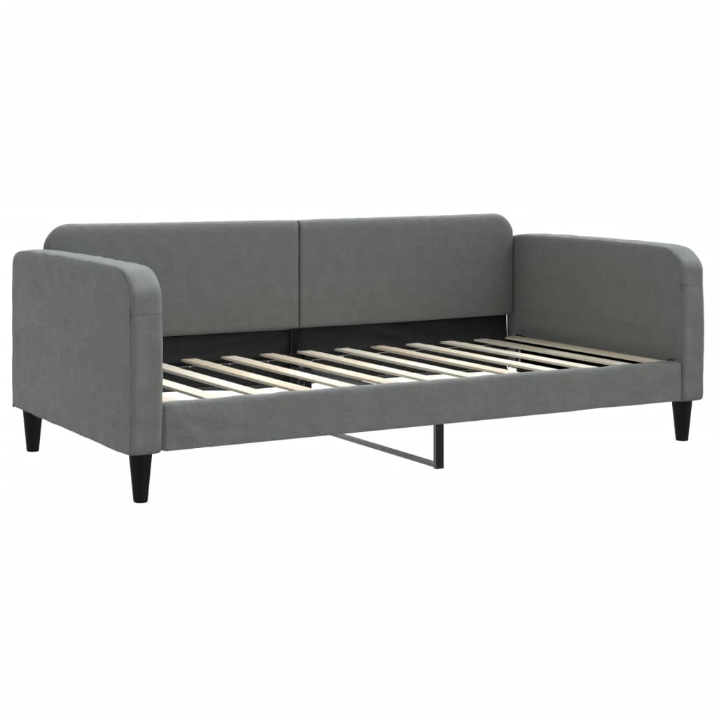 daybed med udtræk og madras 100x200 cm stof mørkegrå