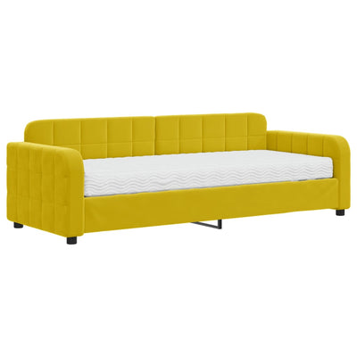 daybed med madras 80x200 cm velour gul