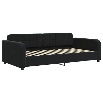 daybed med madras 90x200 cm velour sort