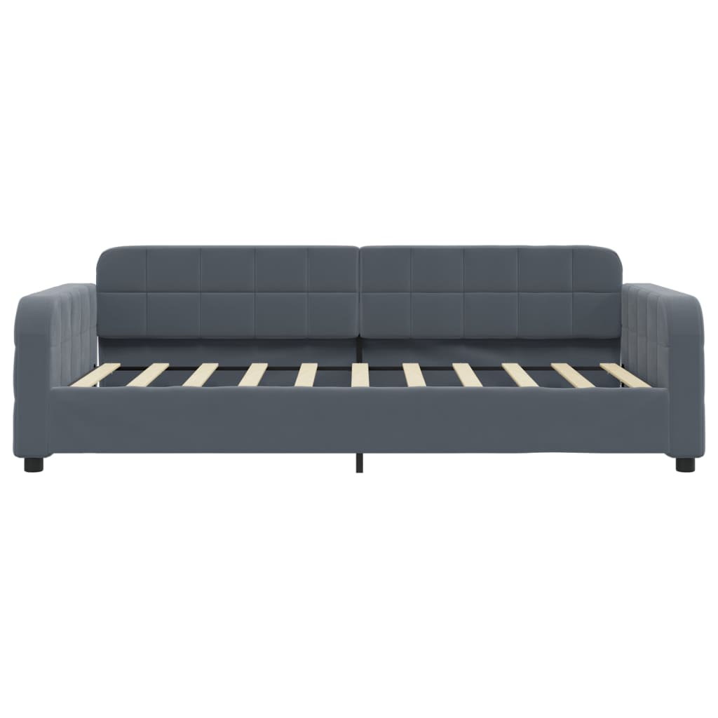 daybed med madras 90x190 cm velour mørkegrå