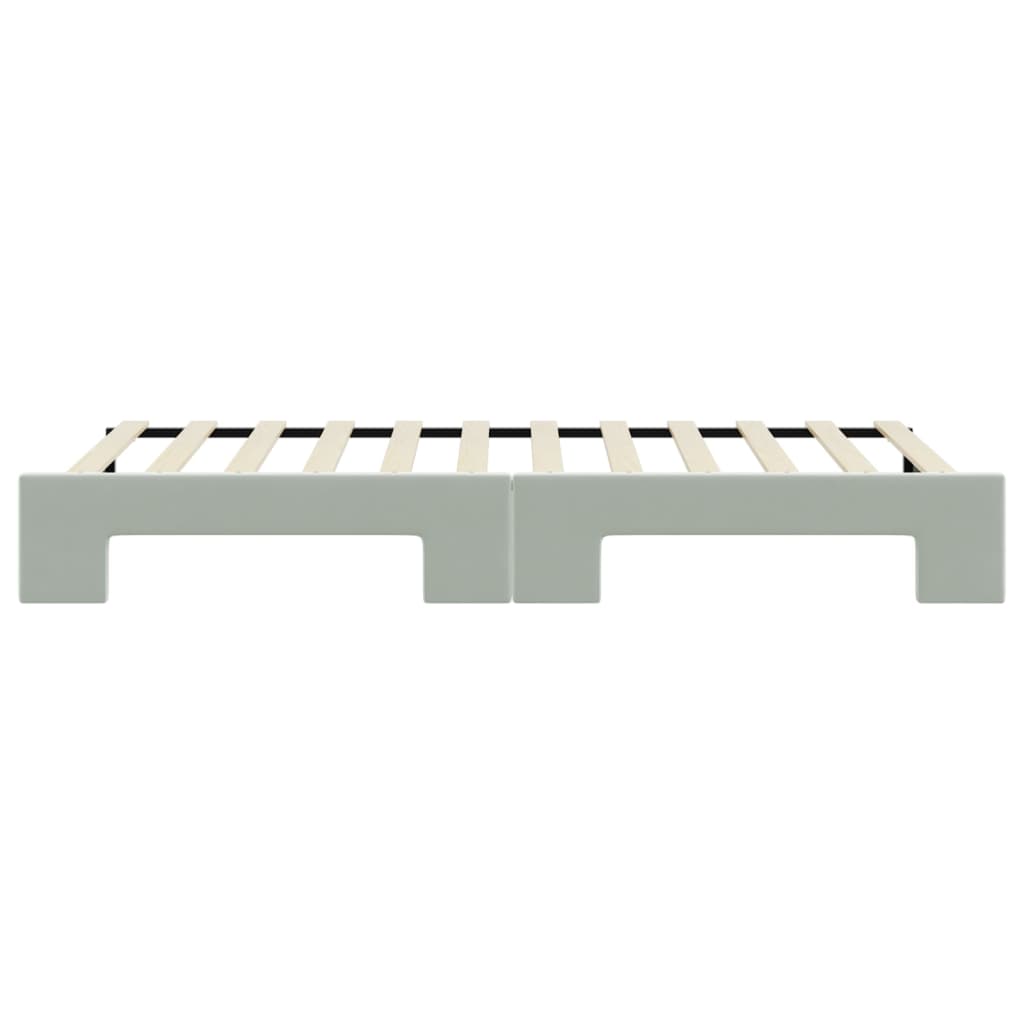 daybed med udtræk 80x200 cm velour lysegrå