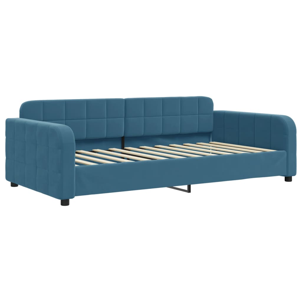 daybed med udtræk 90x200 cm velour blå