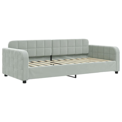 daybed med udtræk 90x200 cm velour lysegrå