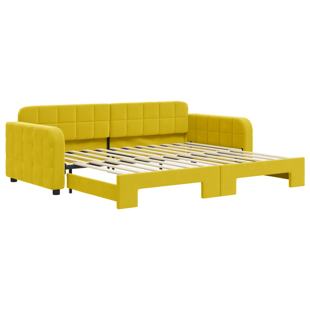 daybed med udtræk 90x200 cm velour gul