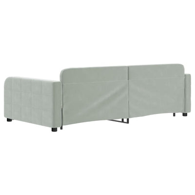 daybed med udtræk 100x200 cm velour lysegrå