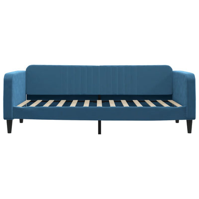 daybed med madras 90x200 cm velour blå