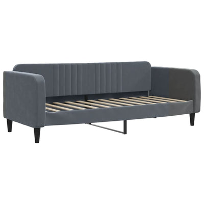 daybed med madras 90x190 cm velour mørkegrå
