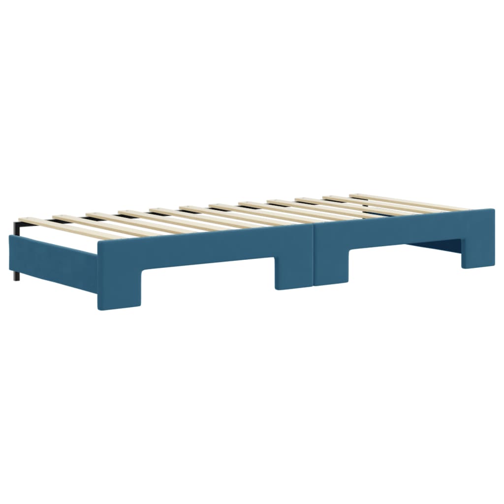 daybed med udtræk 80x200 cm velour blå
