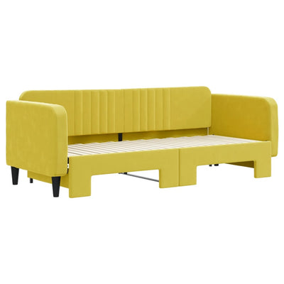 daybed med udtræk 80x200 cm velour gul
