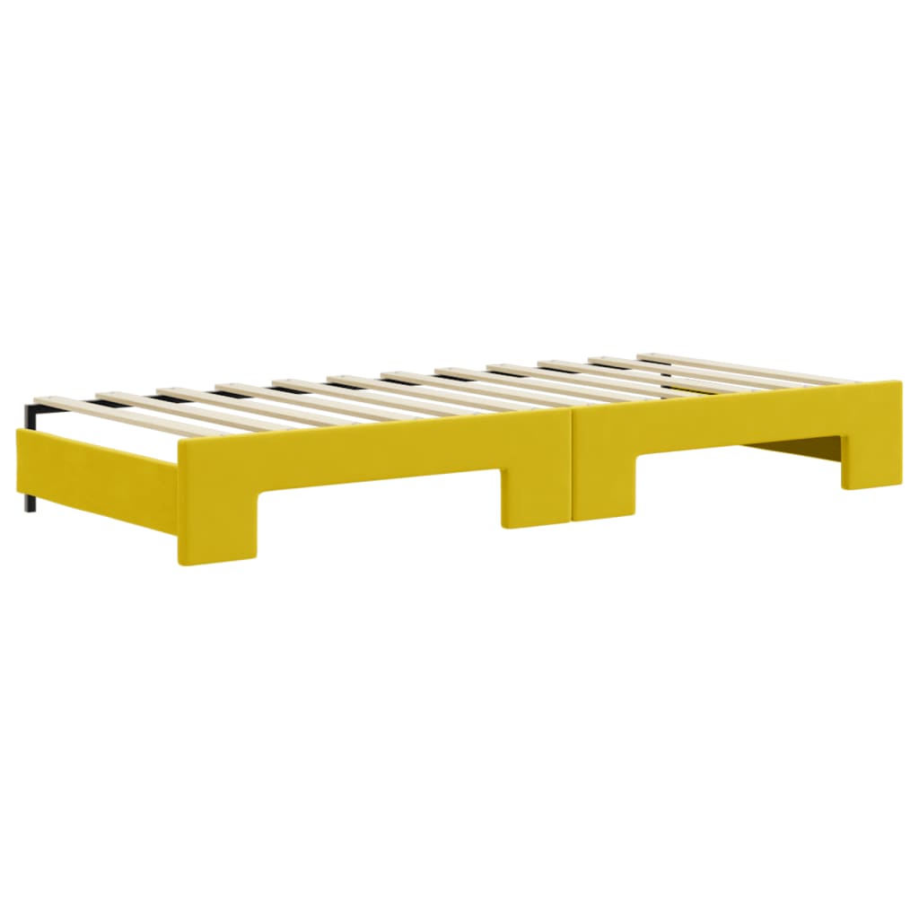 daybed med udtræk 80x200 cm velour gul