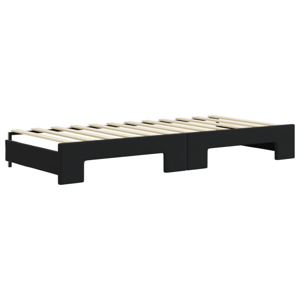 daybed med udtræk 90x200 cm velour sort