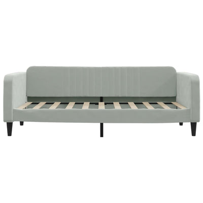 daybed med udtræk 90x190 cm velour lysegrå