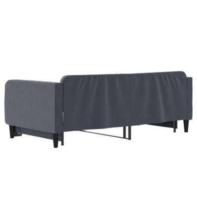 daybed med udtræk 90x190 cm velour mørkegrå