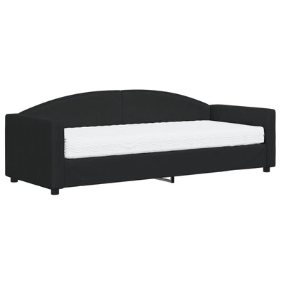 daybed med madras 80x200 cm stof sort