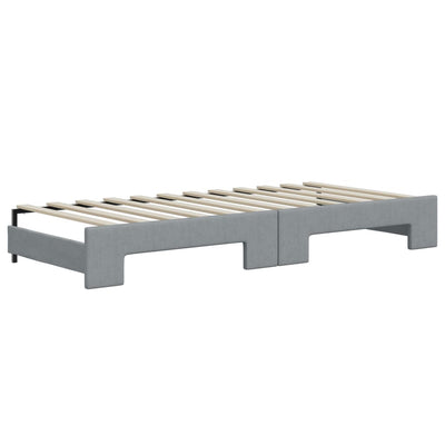 daybed med udtræk 80x200 cm stof lysegrå