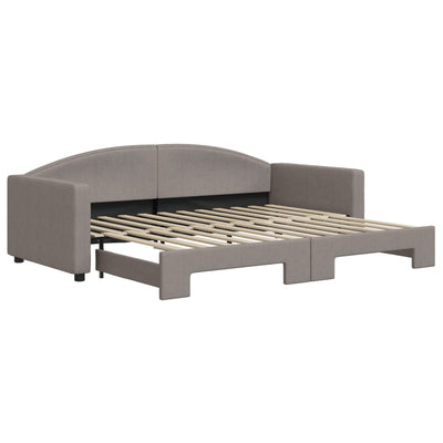 daybed med udtræk 90x200 cm stof gråbrun