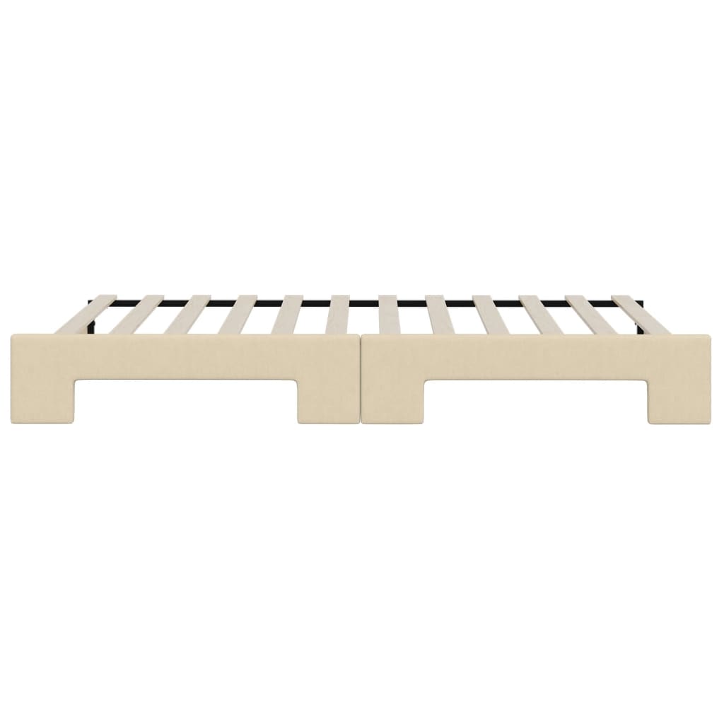 daybed med udtræk 90x200 cm stof cremefarvet