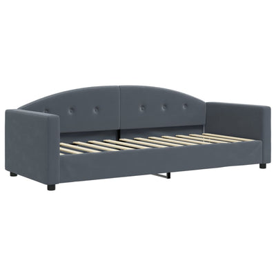 daybed med madras 80x200 cm velour mørkegrå