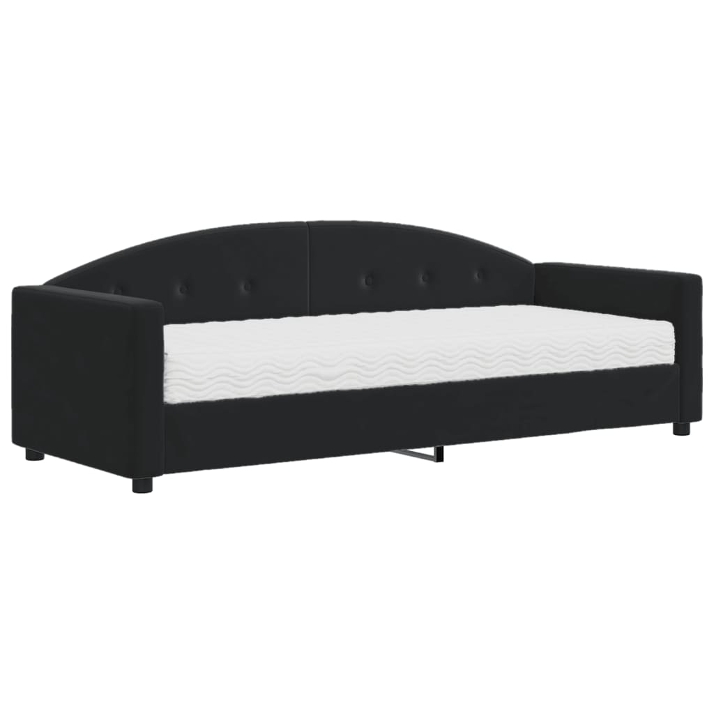 daybed med madras 80x200 cm velour sort