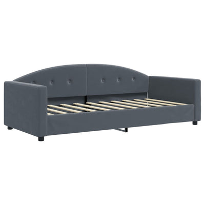 daybed med madras 90x190 cm velour mørkegrå