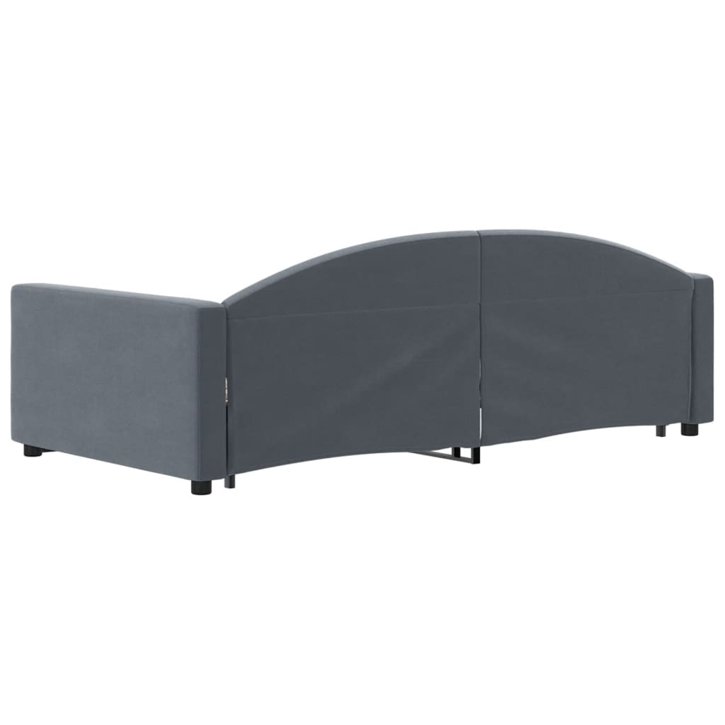 daybed med udtræk 100x200 cm velour mørkegrå