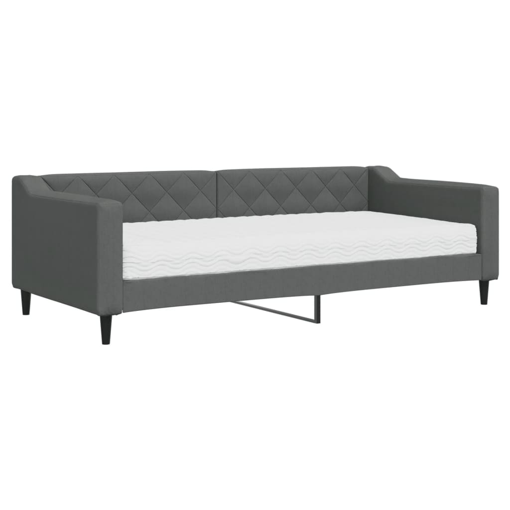 daybed med madras 90x200 cm stof mørkegrå